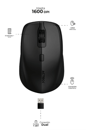 Lenovo - Go USB-C Wireless Mouse ratón Ambidextro RF inalámbrico